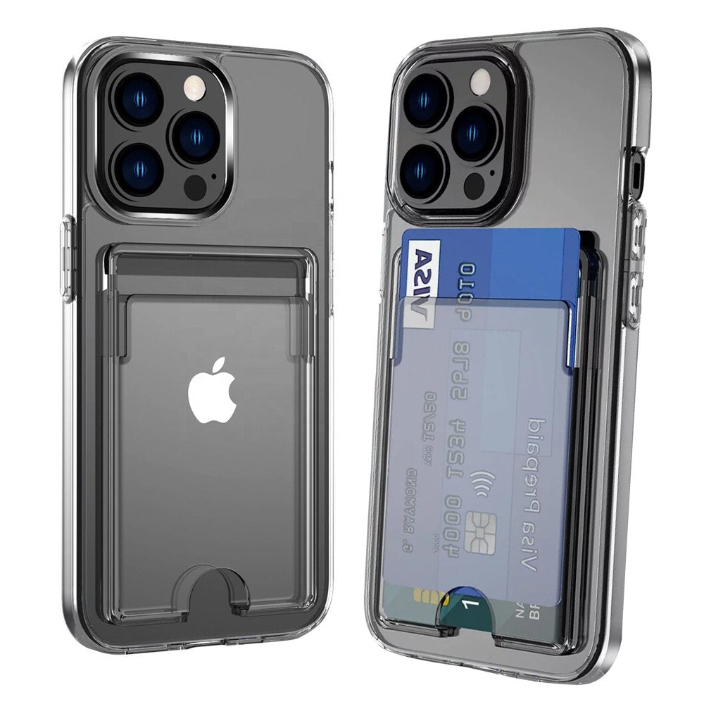 XIBUZZ Étui portefeuille pour iPhone 13 Pro avec emplacement pour carte de crédit, emplacement pour carte, coque de protection pour iPhone 13 Pro avec emplacement pour carte, lot de 2 – Coque pour iPhone 13 Pro, transparent