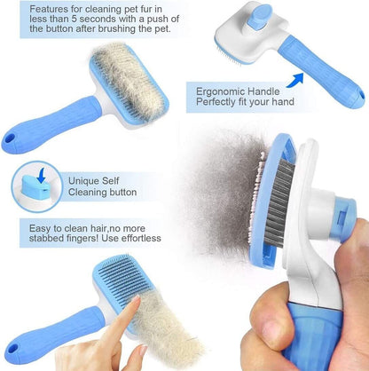 PetJiggle™ Self Cleaning Slicker Pet Brush