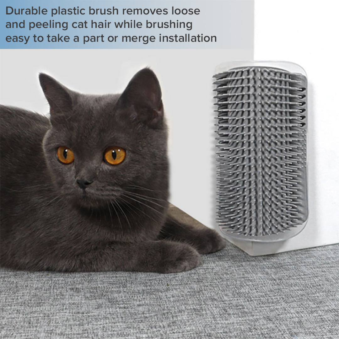 PetJiggle Auto Grooming Escova para gatos Wall Corner Massagem Cat Scratcher Pentes Escova