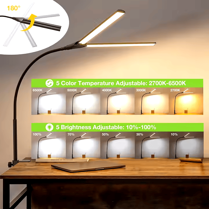 XIBUZZ™ Double Head Desk Lamp