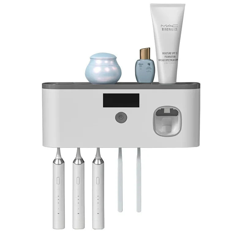 LUXIGEAR™ UV Toothbrush Holder and Toothpaste Dispense