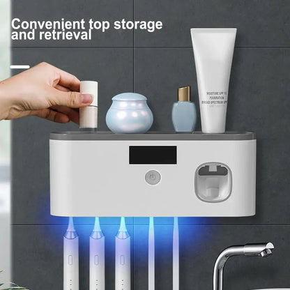 LUXIGEAR™ UV Toothbrush Holder and Toothpaste Dispense