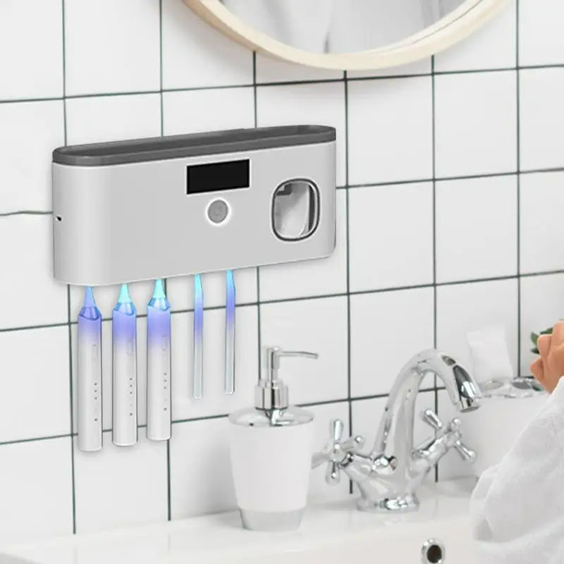 LUXIGEAR™ UV Toothbrush Holder and Toothpaste Dispense