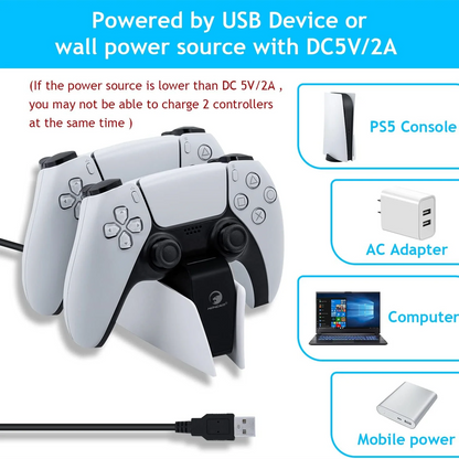 XIBUZZ™ PS5 Controller Charging Station with Dual Fast Charger Dock