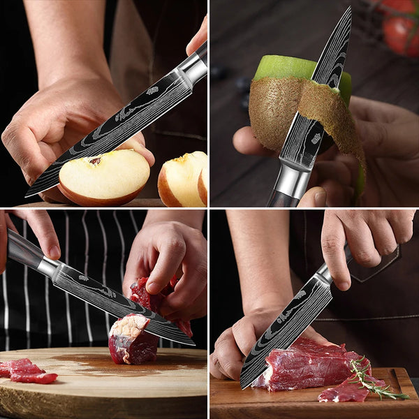 FlexiGear™  Stainless Steel Kitchen Knives Set