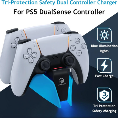 XIBUZZ™ PS5 Controller Charging Station with Dual Fast Charger Dock