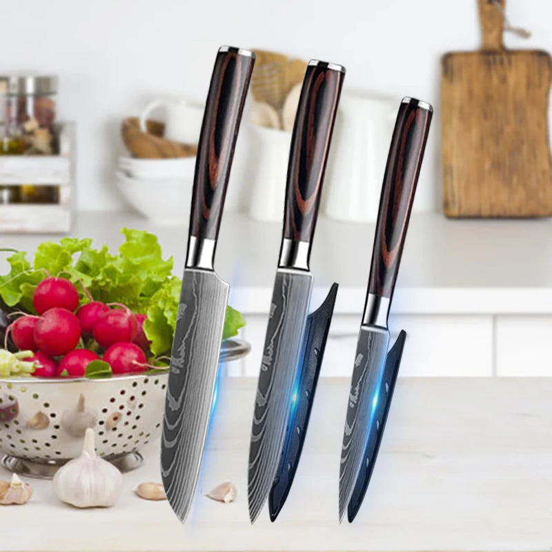 FlexiGear™  Stainless Steel Kitchen Knives Set