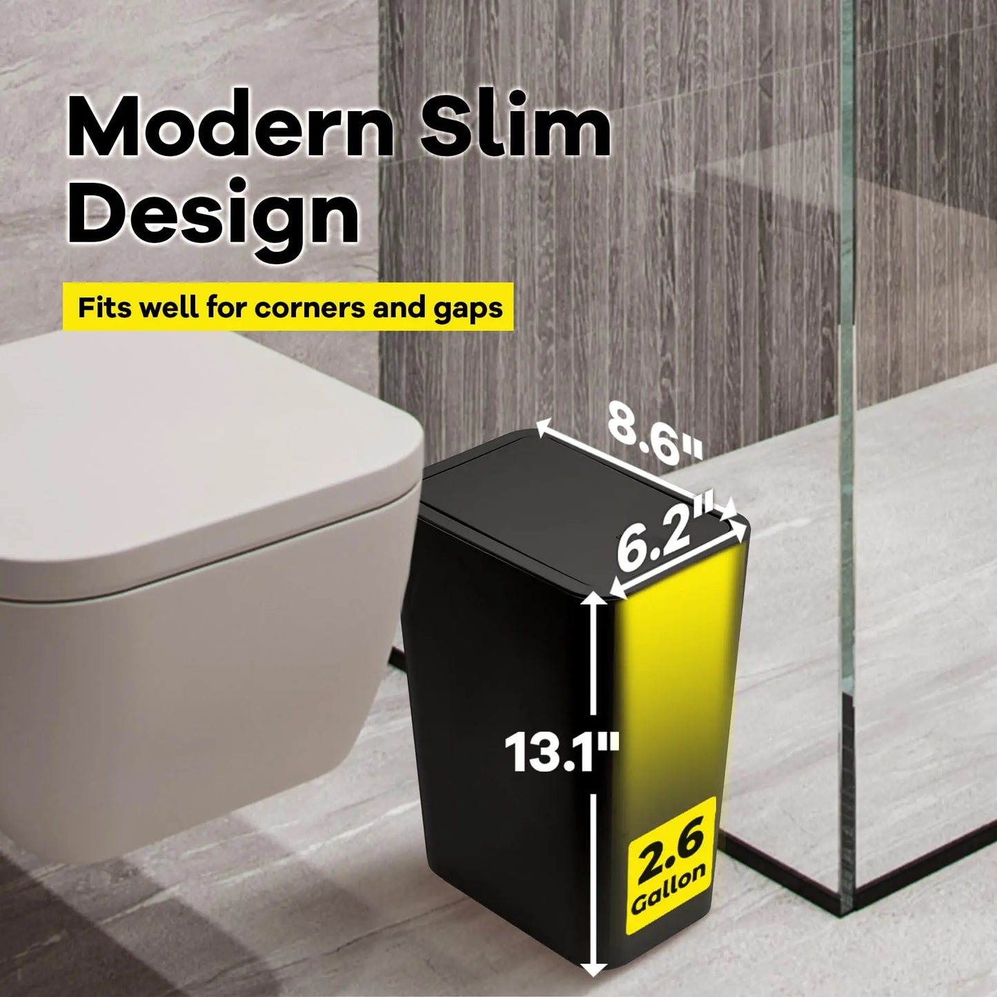 FlexGear™ Pop-up Lid Bathroom Trash Can-10L