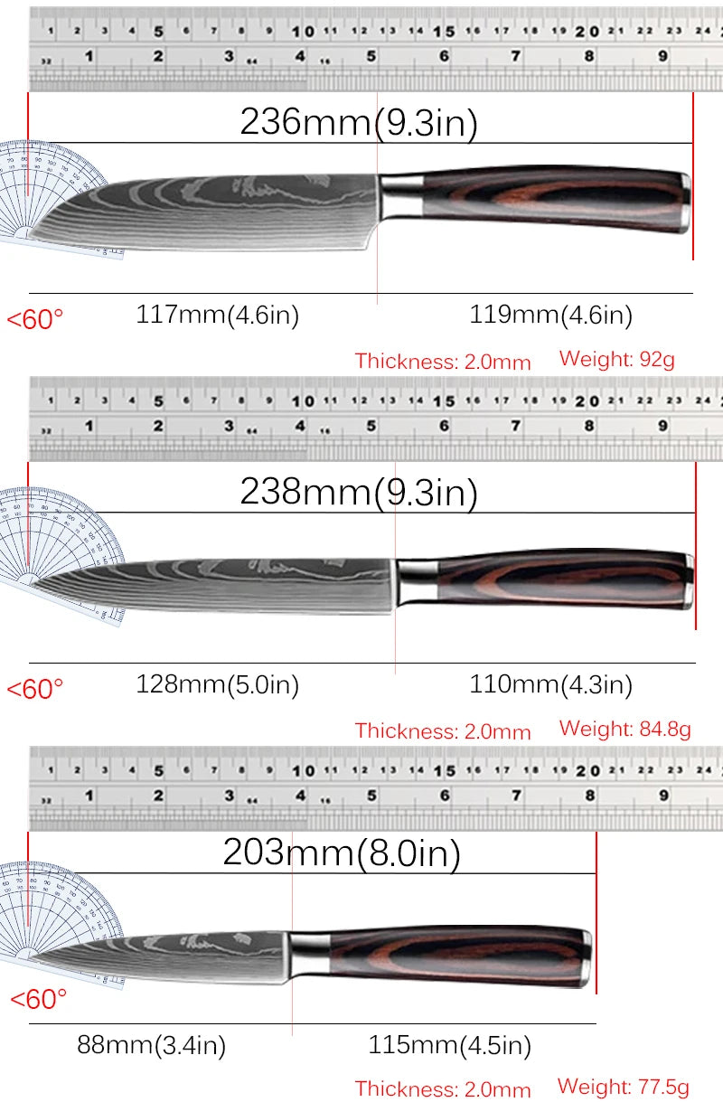 FlexiGear™  Stainless Steel Kitchen Knives Set