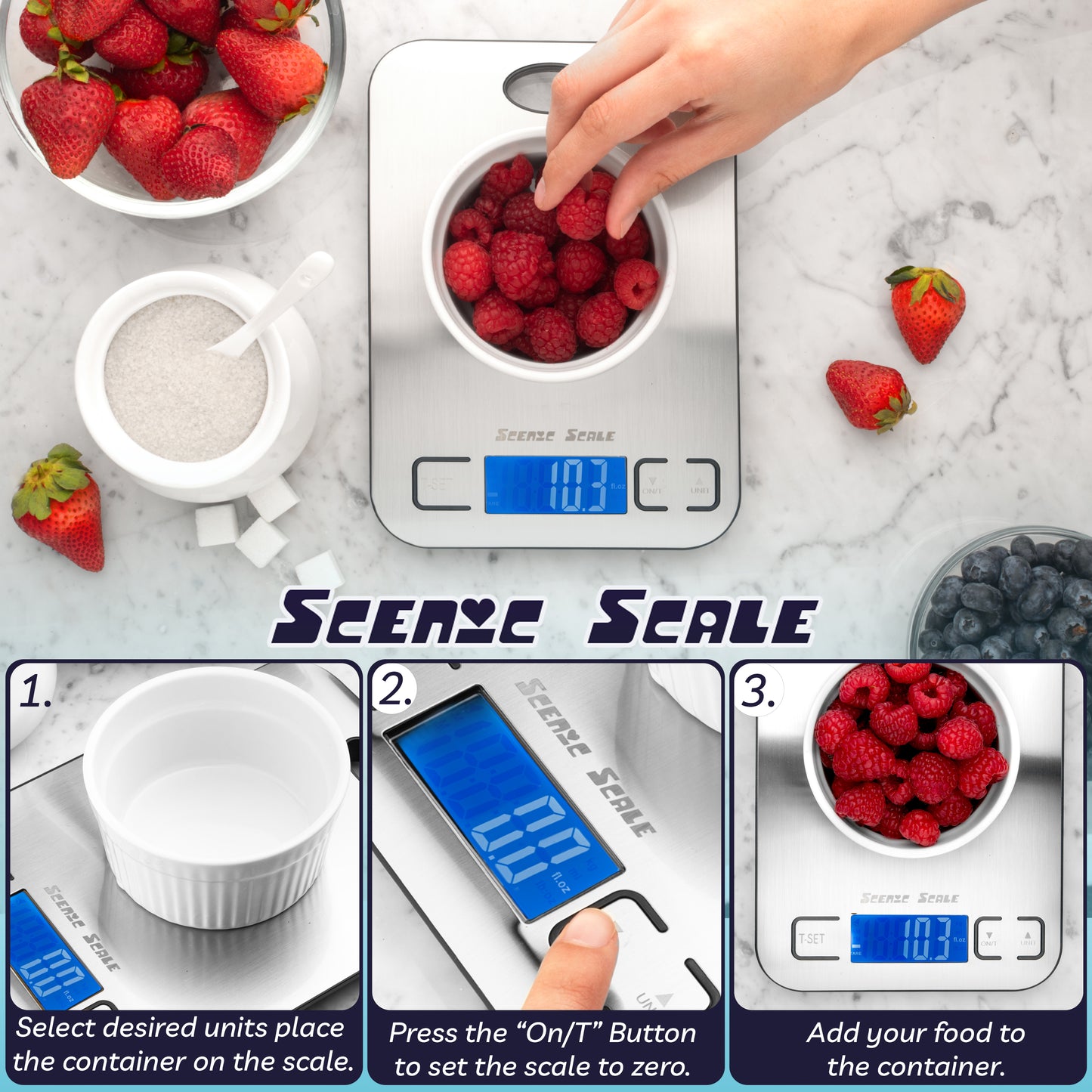 ScenicScale Food Scale 5kg Capacity and 1g Accuracy.