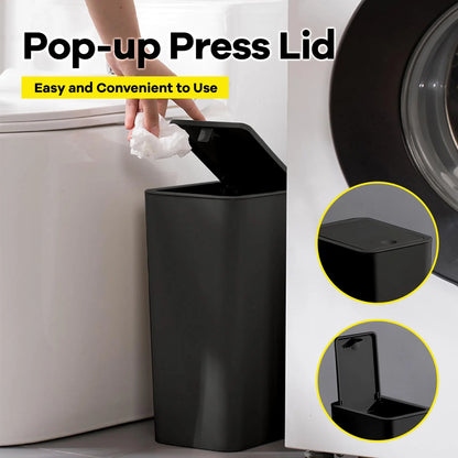 FlexGear™ Pop-up Lid Bathroom Trash Can-10L