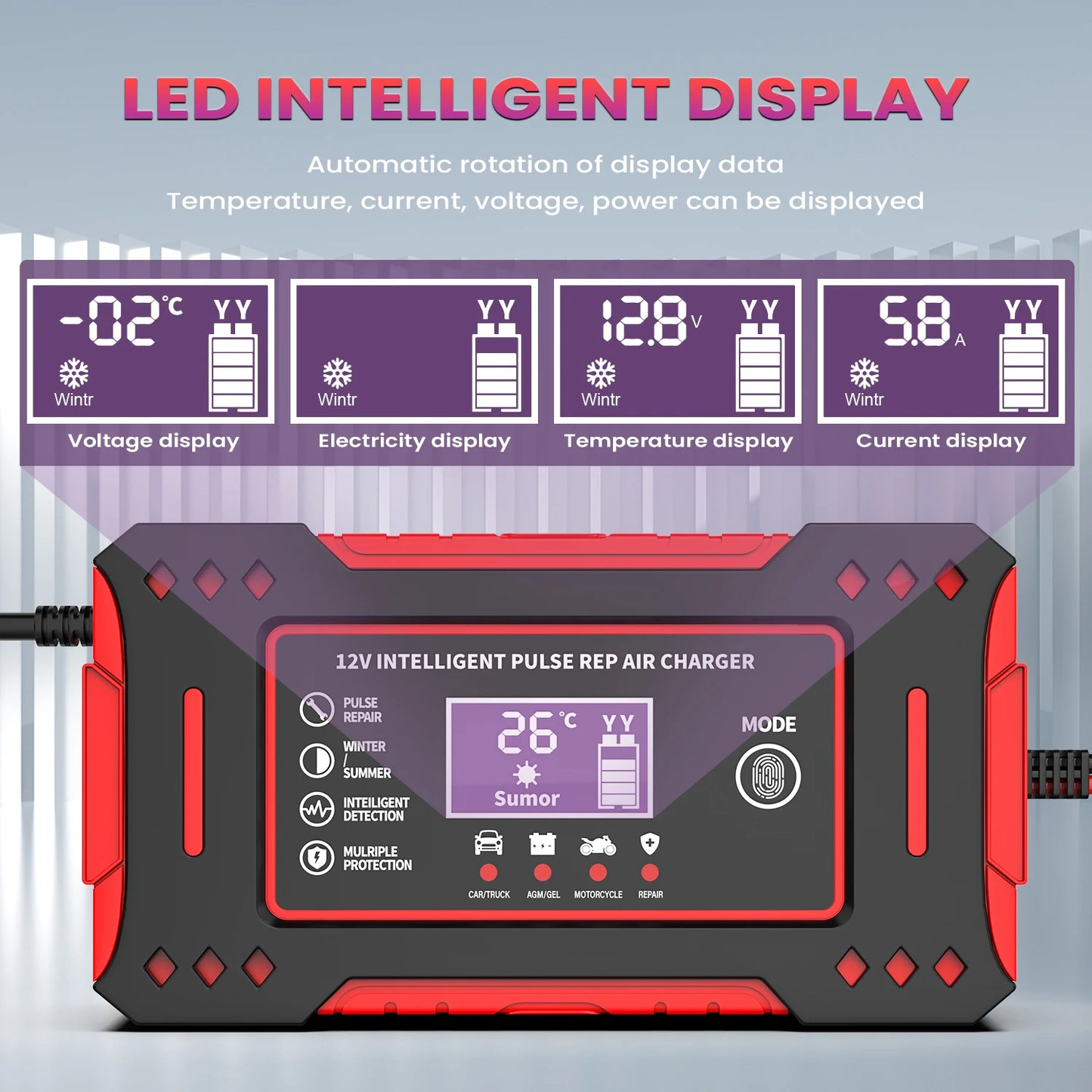 XIBUZZ™ Intelligent Car Battery Charger 6A 12V