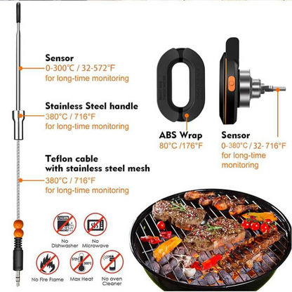 Thermomètre de cuisson numérique Wifi Smart BBQ pour griller de la viande et du steak.