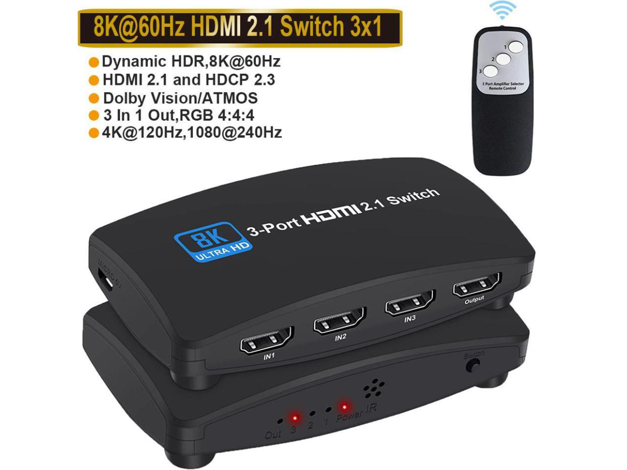 XIBUZZ™ Bluetooth 3 In 1 HDMI 2.1 Switcher 8K 120Hz