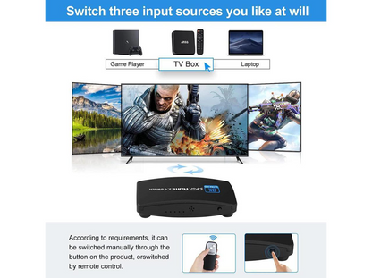 XIBUZZ™ Bluetooth 3 In 1 HDMI 2.1 Switcher 8K 120Hz