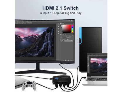 XIBUZZ™ Bluetooth 3 In 1 HDMI 2.1 Switcher 8K 120Hz