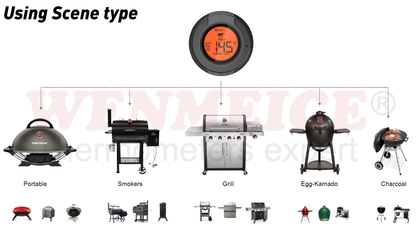 Thermomètre de cuisson numérique Wifi Smart BBQ pour griller de la viande et du steak.